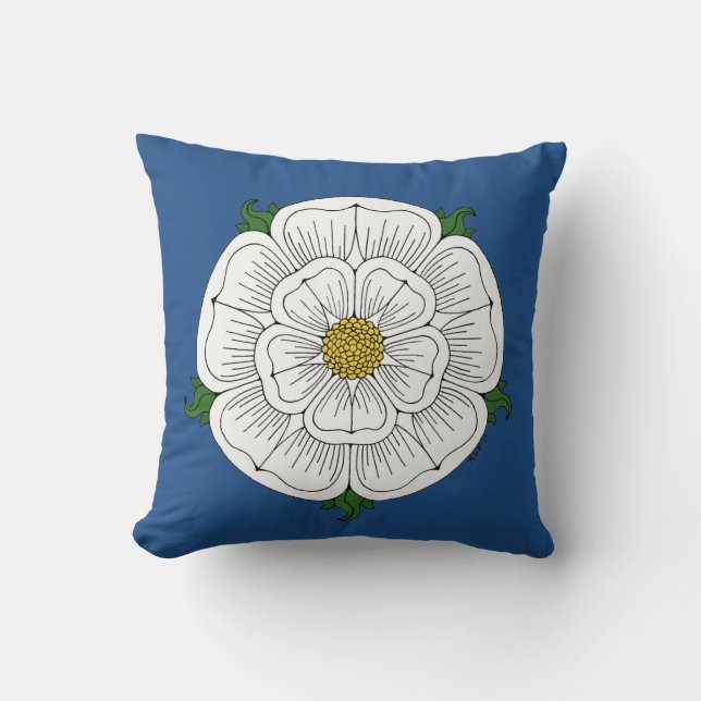 Cojín Decorativo Rosa Blanca de York (Anverso)