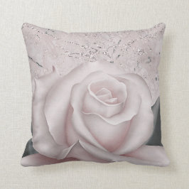 Cojín Decorativo Rosa Blanca Rubor Glam Moderno Mármol Shabby Chic