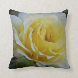 Cojín Decorativo Rosa blanca y amarilla