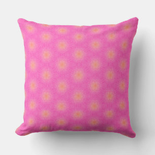 Cojín Decorativo Rosa Caliente Áspero con Parcheos Naranjas