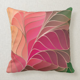 Cojín Decorativo Rosa caliente, Coral, Peach, Nuevo Art Nouveau Ver