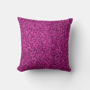 Cojín Decorativo Rosa caliente lentejuelas brillo