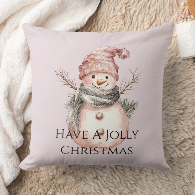 Cojín Decorativo Rosa Candy Canes Snowman (Manta)
