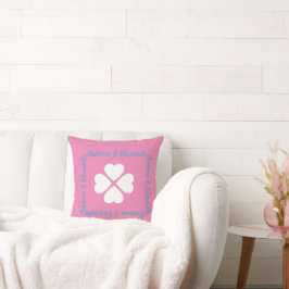 Cojín decorativo rosa Clover Love Nest