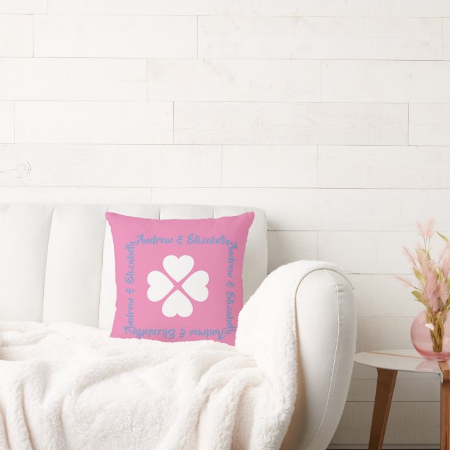 Cojín decorativo rosa Clover Love Nest (Sofá)