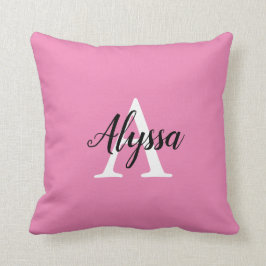 Cojín Decorativo Rosa Con Letra Estilizada En Scri