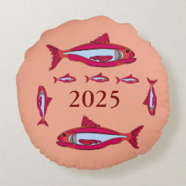 Cojín decorativo rosa con pescado rojo 2025