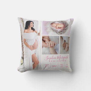 Cojín decorativo rosa de Baby Girl Family Foto Kee