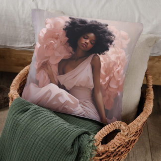 Cojín Decorativo Rosa de belleza etéreo abrazar el lujo