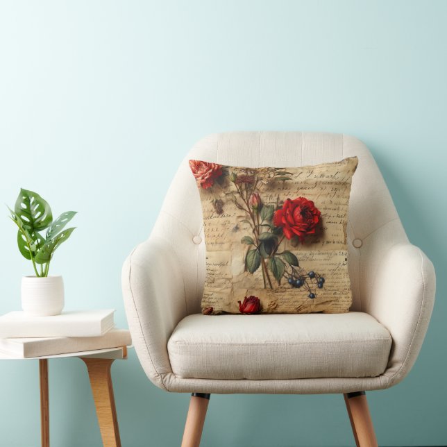 Cojín Decorativo Rosa de cosecha (Silla)