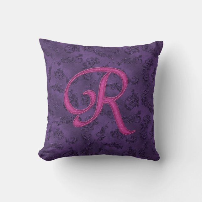Cojín Decorativo Rosa de cosecha rosa R (Anverso)