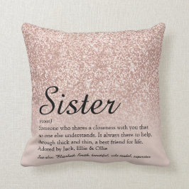 Cojín Decorativo Rosa de definición de hermana guión de Moda de Pur