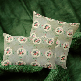 Cojín Decorativo Rosa de época Doily Green Damask