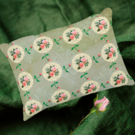 Cojín Decorativo Rosa de época Doily Green Damask