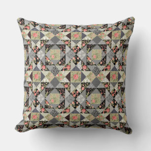 Cojín Decorativo Rosa de flotación de flor de mariposas de patrón d