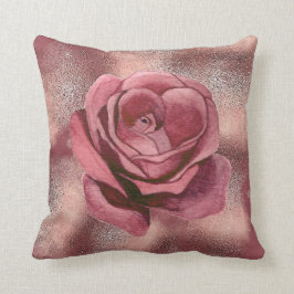 Cojín Decorativo Rosa de glam polvoriento vintage burgundy purpurin