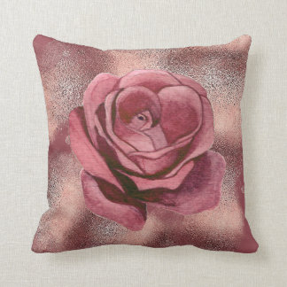 Cojín Decorativo Rosa de glam polvoriento vintage burgundy purpurin