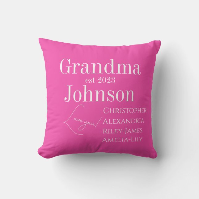 Cojín Decorativo Rosa de la abuela personalizada (Anverso)