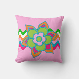 Cojín decorativo rosa de las flores del jardín Gra