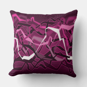 Cojín decorativo rosa de las ondas abstractas Funk