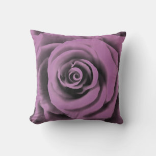 Cojín Decorativo Rosa de lavanda negra grande y artística