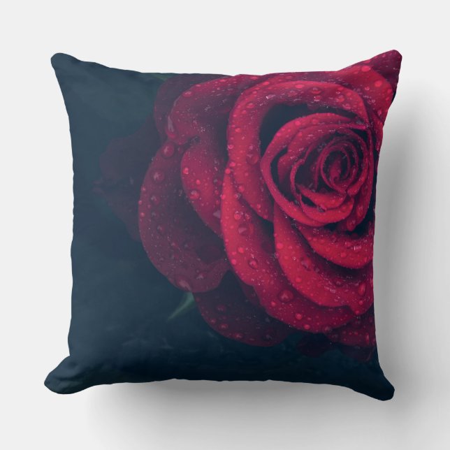 Cojín Decorativo Rosa de Morning Dew (Anverso)