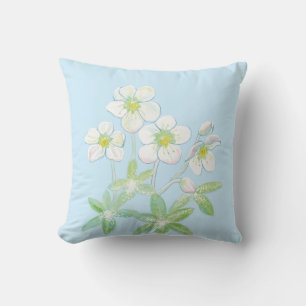 Cojín Decorativo rosa de navidades, Helleborus niger