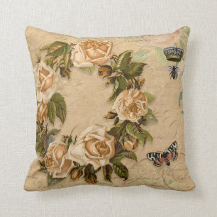 Cojín Decorativo Rosa de otoño Floral Bouquet Flores Bee n Ephemer