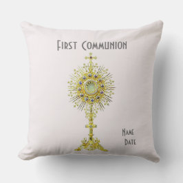 Cojín decorativo rosa de primera comunicación de 1