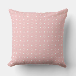 Cojín Decorativo rosa de té (rojo) y puntos blancos