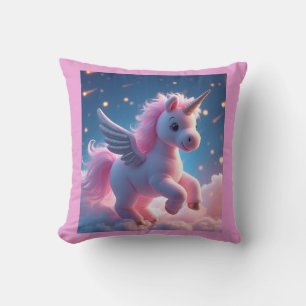 Cojín Decorativo Rosa de unicornio de leche de vaca corta Fantasía