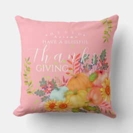 Cojín Decorativo Rosa del Día de Acción de Gracias de Otoño