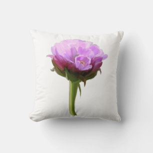 Cojín Decorativo Rosa del mar, flor rosa, fondo blanco