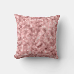 Cojín Decorativo Rosa Dorado Rosado Lujoso Brillante Chica