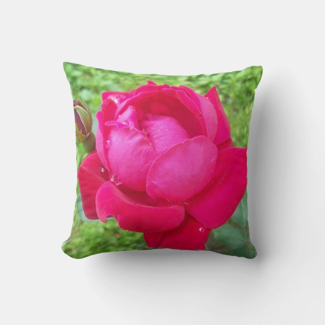 Cojín Decorativo Rosa en flor (Anverso)