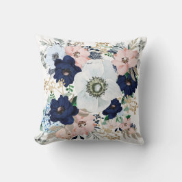 Cojín Decorativo Rosa Floral Azul Rosa Vintage