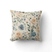 Rosa floral azul vintage y rubor