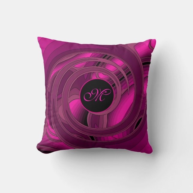 Cojín Decorativo Rosa floral de abstracto rosa moderno de lujo (Anverso)