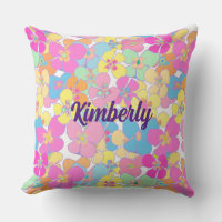 Rosa floral neón retro personalizado