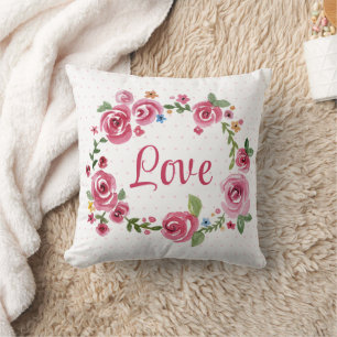 Cojín Decorativo Rosa floral rosa cúrcuma Polka Dot Nursera