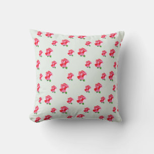 Cojín Decorativo Rosa Flores Aqua Rosa Botánica