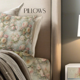 Cojín Decorativo Rosa francés de París Flores de color rosa