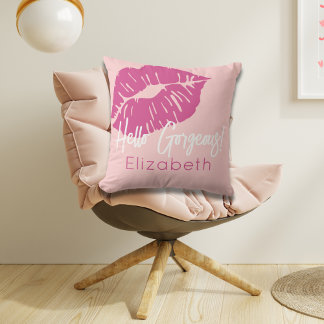 Cojín Decorativo Rosa Fucsia Personalizado Hello Preciosa