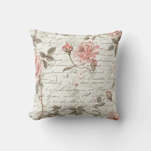 Cojín Decorativo Rosa Funda de lápiz rosa (Anverso)