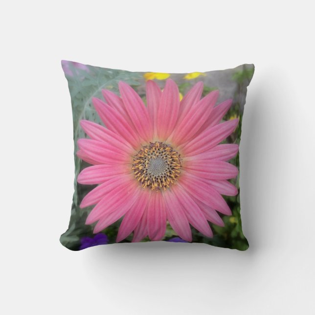 Cojín decorativo Rosa Gerbera Daisy (Anverso)