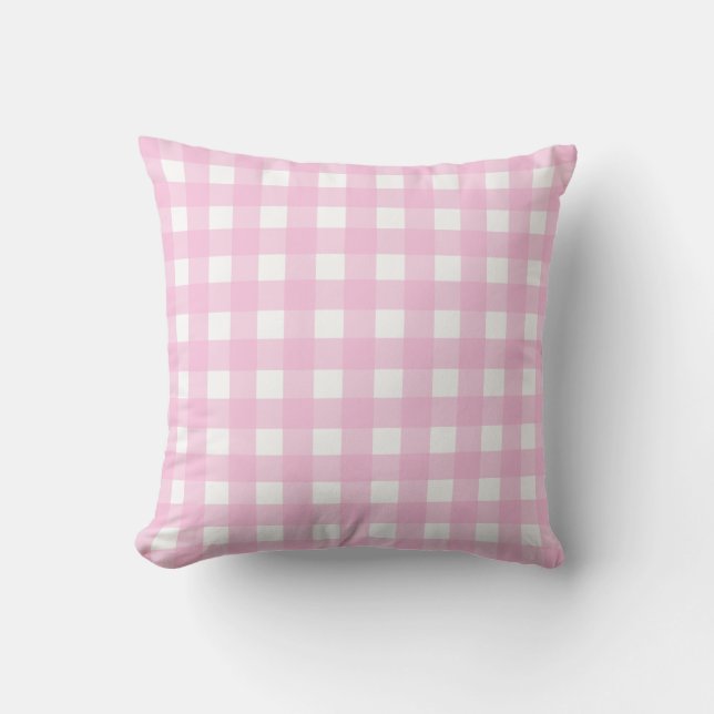 Cojín decorativo Rosa Gingham Check (Anverso)