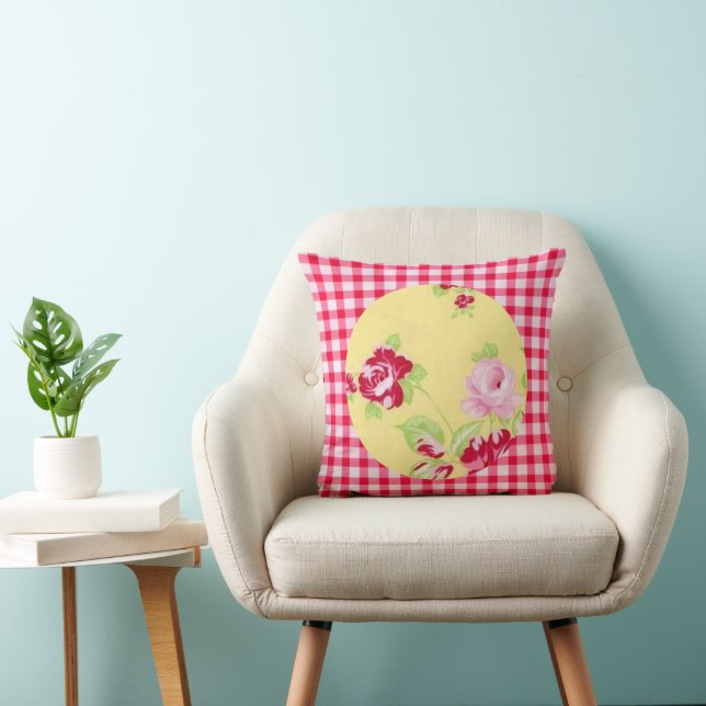 Cojín Decorativo Rosa Gingham Pillow (Silla)