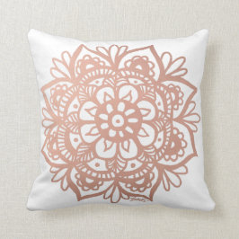 Cojín Decorativo Rosa Gold Mandala Flor rosa