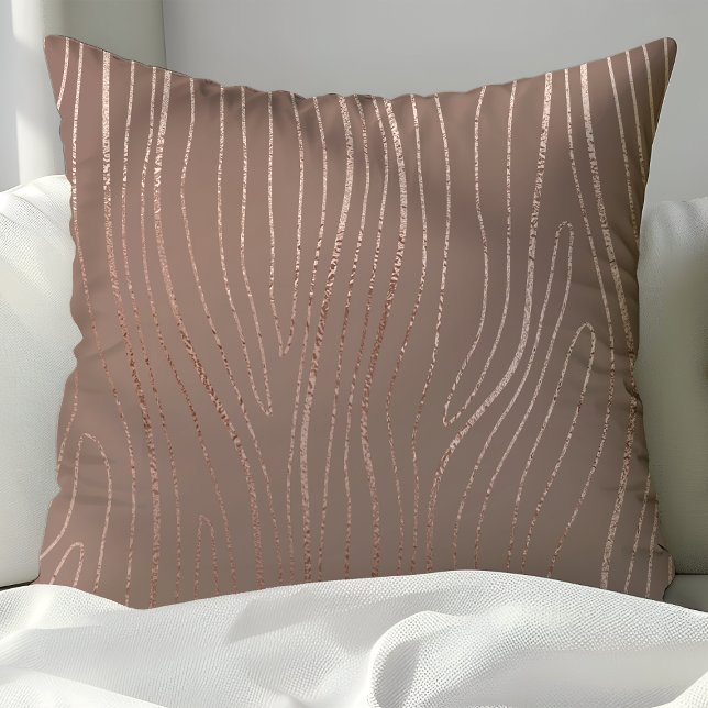 Cojín Decorativo Rosa Gold Wood Grain Abstract Luxe Glam (Subido por el creador)