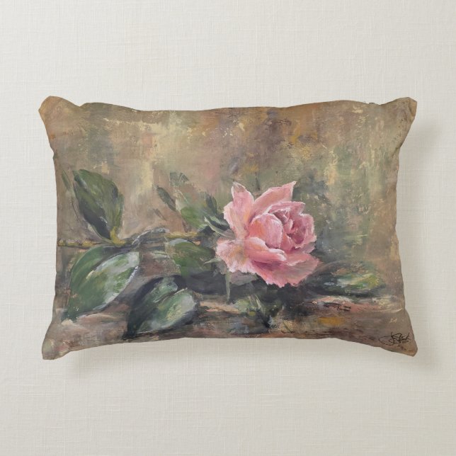 Cojín Decorativo Rosa Gracia Sonrojada (Anverso)